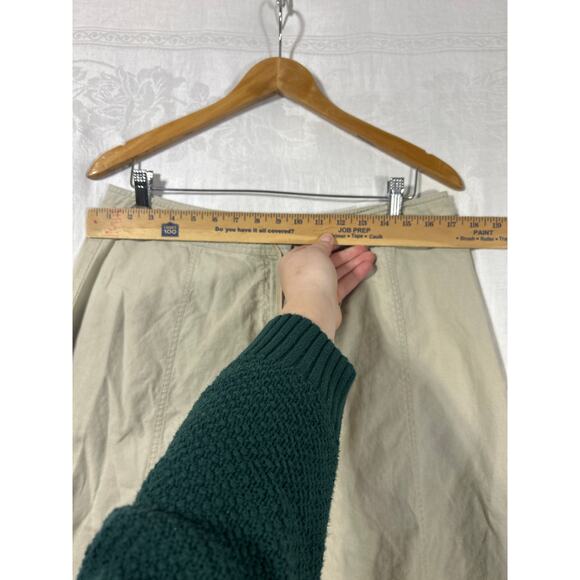 J Crew Skirt 10 Tan A Line Midi Linen Blend Y2K Vintage - Picture 4 of 11